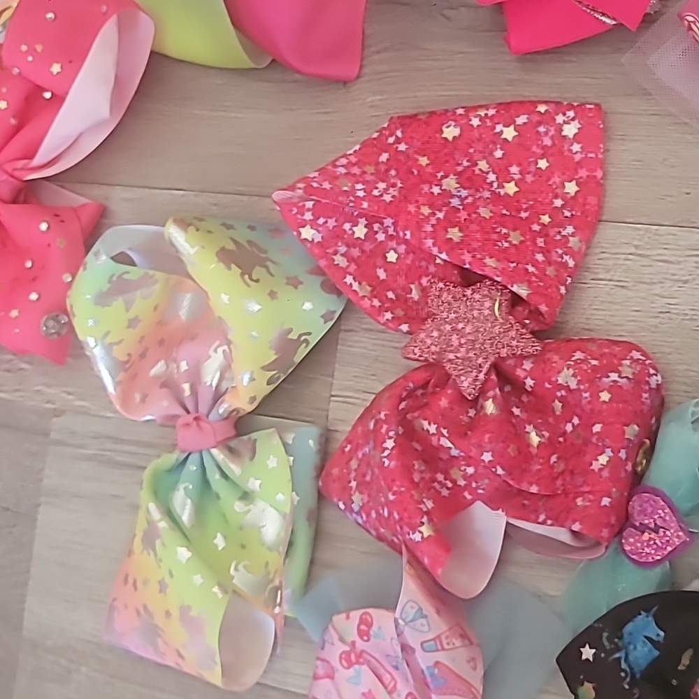 JOJO Siwa Bundle Of 25 Bows Plus Unicorn Hair Accessory Holder - Picture 7 of 9